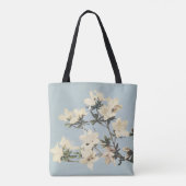 クリーム色のツツジの花のモノグラム トートバッグ (裏面)