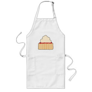 クリーム色のトッピングが付いている込み合いのScone ロングエプロン
