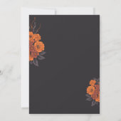 クリーム色のドクロにオレンジの花束 🌟 招待状 (裏面)