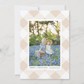 クリーム色のバッファローチェック柄のホリデー写真 (正面)