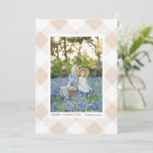 クリーム色のバッファローチェック柄のホリデー写真 (スタンド正面)