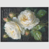 クリーム色のバラの花 デクパージュ 薄葉紙 (正面)