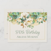 クリーム色のバラの80歳の誕生日 ポストカード (正面/裏面)