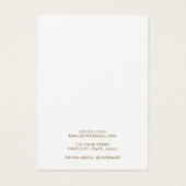 クリーム色のバラエレガントイヤリングディスプレイカード (裏面)