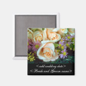 クリーム色のバラ マグネット (正面/裏面)