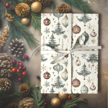クリーム色のビンテージ クリスマス オーナメント