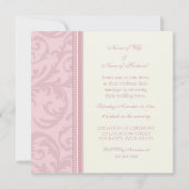 クリーム色のピンクの写真の結婚式誓約の更新の招待状 招待状 (裏面)