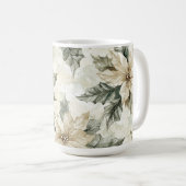 クリーム色のポインセチアの花 コーヒーマグカップ (正面右)