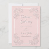 クリーム色のポインセチアレースのブッシュ招待状 招待状 (正面)