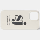クリーム色のモノグラムイニシャル Case-Mate iPhoneケース (裏面 (横))