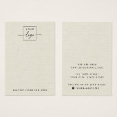 クリーム色のリネンルックロゴイヤリングディスプレイカード (正面&裏面)