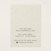 クリーム色のリネンルックロゴイヤリングディスプレイカード (裏面)