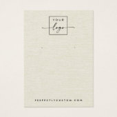 クリーム色のリネンルックロゴイヤリングディスプレイカード (正面)