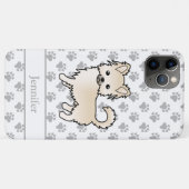 クリーム色のロングコートチワワのキャラクターデザイン 犬の名前入り Case-Mate iPhoneケース (裏面(横))