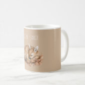 クリーム色の可愛い鹿 コーヒーマグカップ (正面右)