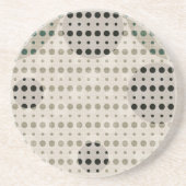 クリーム色の抽象芸術水玉模様(濃色) g9 コースター (正面)