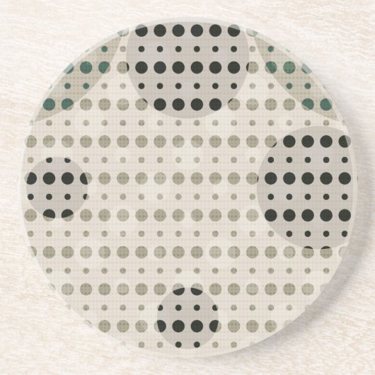 クリーム色の抽象芸術水玉模様（濃色） g9 コースター (正面)