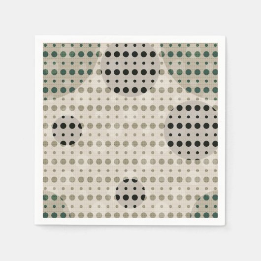 クリーム色の抽象芸術水玉模様（濃色） g9 スタンダードカクテルナプキン (正面)