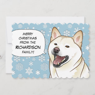 クリーム色の柴犬のメリークリスマスカード シーズンカード