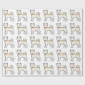 クリーム色の柴犬 かわいいキャラクター犬の模様 ラッピングペーパー (フラット)