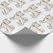 クリーム色の柴犬 かわいいキャラクター犬の模様 ラッピングペーパー (角)