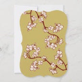 クリーム色の桃や梅の花 二重の喜びのウェディング 招待状 (裏面)