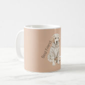 クリーム色の犬セーター ベストフレンド コーヒーマグカップ (正面左)