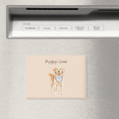 クリーム色の犬 子犬の愛 マグネット (インサイチュ (食洗機))