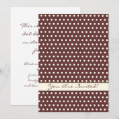 クリーム色の白いアイボリーの水玉模様パターン 招待状 (正面/裏面)