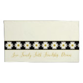 クリーム色の白いデイジー 枕カバー (裏面-右)