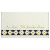 クリーム色の白いデイジー 枕カバー (正面右)