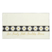 クリーム色の白いデイジー 枕カバー (裏面-左)