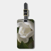 クリーム色の白いマグノリアの花芽 ラゲッジタグ (正面縦)