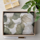 クリーム色の白い熱帯ハイビスカス 薄葉紙 (ギフト)