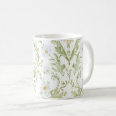クリーム色の白い花 コーヒーマグカップ (正面右)