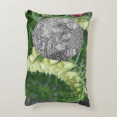 クリーム色の白いFoxglove花あなたの写真を追加 アクセントクッション (裏面(縦))