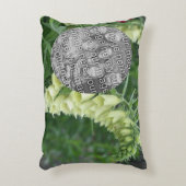 クリーム色の白いFoxglove花あなたの写真を追加 アクセントクッション (正面(垂直))