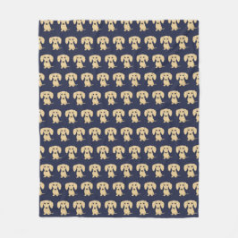 クリーム色の短い髪のダックスフントパターン フリースブランケット