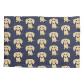 クリーム色の短い髪のダックスフントパターン 枕カバー (裏面)