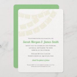 クリーム色の紙のピカド デスティネーション ウェディング フィエスタ 招待状