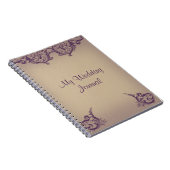 クリーム色の紫色のヴィンテージスクロール優雅な結婚式ジャーナル ノートブック (右側)