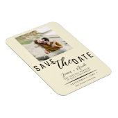 クリーム色の結婚式の案内写真 マグネット (右側)