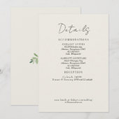 クリーム色の結婚式の詳細 フローリエンス同梱カード 招待状 (正面/裏面)
