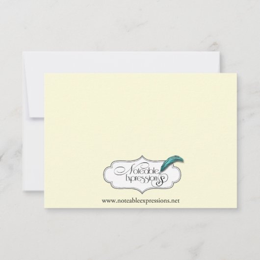 クリーム色の結婚披露宴のヴィンテージのブラウンのオークの木 招待状 (裏面)