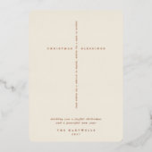 クリーム色の聖書クロス写真 箔シーズンカード (正面)