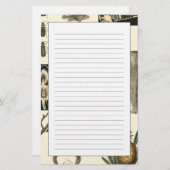 クリーム色の背景で絵を描かれる分類された動物 便箋 (正面/裏面)