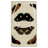 クリーム色の背景のカラフルな蝶メドレー スモールペーパーバッグ (裏面)