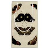 クリーム色の背景のカラフルな蝶メドレー スモールペーパーバッグ (正面)