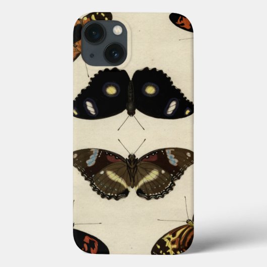 クリーム色の背景のカラフルな蝶メドレー Case-Mate iPhoneケース (裏面)