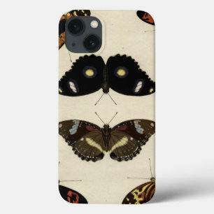 クリーム色の背景のカラフルな蝶メドレー iPhone 13ケース